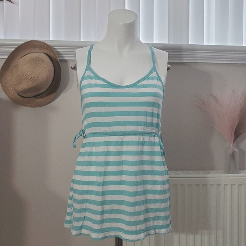 Old Navy Striped Cami Razerback Peplum Top